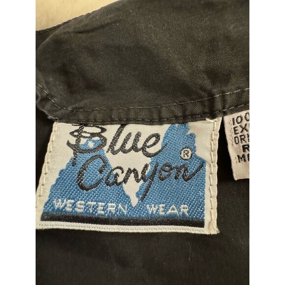 Blue Canyon Western Women Blouse Button Up Embroidered Boho Black Rodeo EUC - Picture 6 of 8